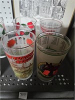 Lot of 4 Kentucky Derby Glasses Years are