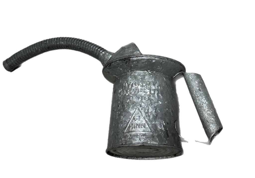 Gas Station Galvanized Metal 1 Quart Oil Can