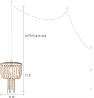 Beaded 1-Light Plug-in Pendant