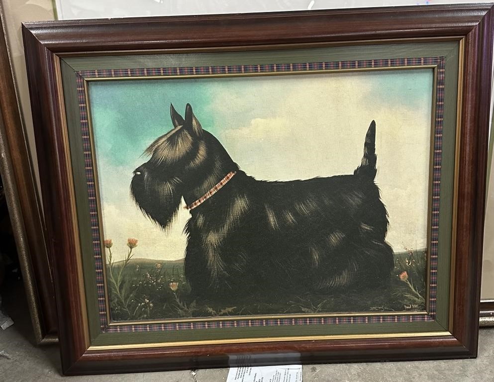 Framed Scottish Terrior on Canvas