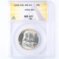 1956 Franklin Half Dollar ANACS MS63 FBL