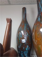 Multicolor Large Art Glass Vase