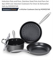 Induction Pots and Pans, Stainless Steel Set