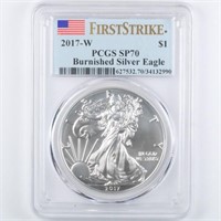 2017-W Burnished Silver Eagle PCGS SP70