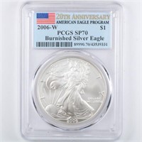 2006-W Burnished Silver Eagle PCGS SP70