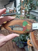 Painted Ducks on Wood Pc. w/ Date and Initial
