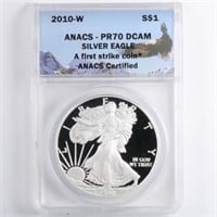 2010-W Proof Silver Eagle ANACS PR70 DCAM
