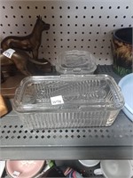 Vtg. Clear Refrigerator Dishes