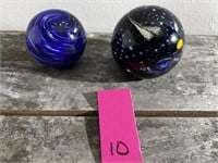 2 Artist Signed Paperweights