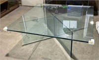 (V) Heavy Glass Square Coffee Table 47 3/4” x 47