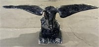 (V) Vintage Metal Eagle Statue 15” tall