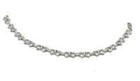 Sterling Silver .10 Ct Diamond Heart Bracelet