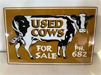 Used Cows Metal Sign