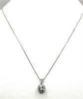 Sterling Silver Aquamarine Sapphire Necklace