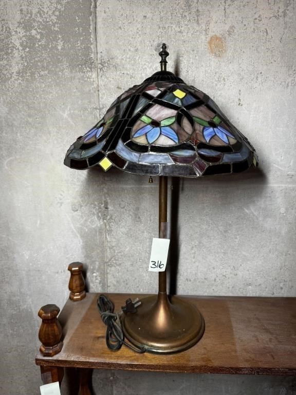 Old Tiffany Style Table Lamp