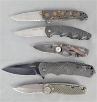 Lot Of 5 Folding Pocket Knives