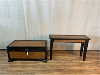 Chinoiserie Bamboo & Black Console Table & Trunk