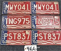 6 1976 Michigan License Plates