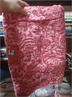 Pink w/ Red Flower Design Quilt Topper