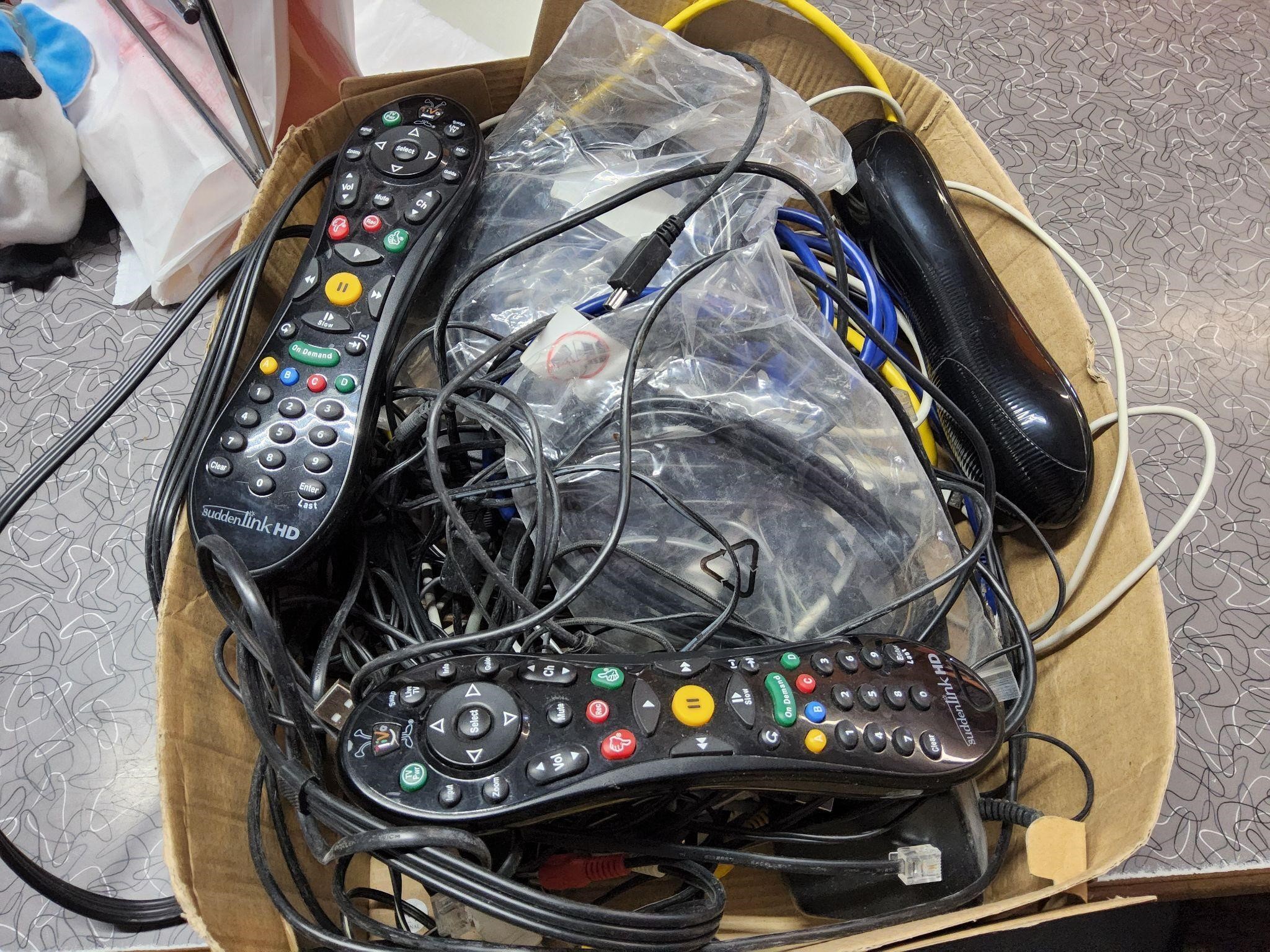 suddenlink controllers and a bunch of cords