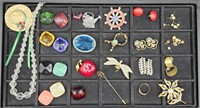 Jewelry Lot  Necklace Brooches Pins Pierced