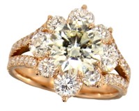 18kt Rose Gold 3.69 ct Natural Diamond Ring