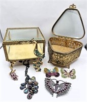 Ormolu Jewelry Caskets, Bob Mackie Peacock