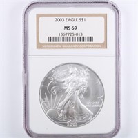 2003 Silver Eagle NGC MS69