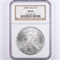 2004 Silver Eagle NGC MS69