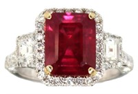 14kt Gold 5.23 ct Brilliant Ruby & Diamond Ring