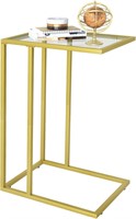 Easy Paws Gold Glass End Table