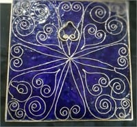 (2) cloisonne wall hanging