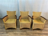 3pc Wicker Lounge Chairs Some Wear