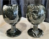 (2) stone goblets