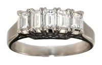 Platinum Emerald Cut VS Natural Diamond Ring