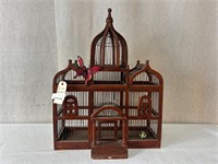 Antique Victorian Dome Wood & Wire Bird Cage