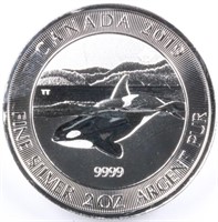 2019 Silver 2oz Orca Whale