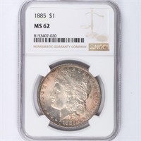 1885 Morgan Dollar NGC MS62