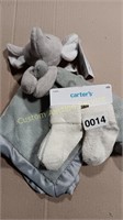 CARTER'S BABY ELEPHANT TOY & NB 4PACK SOCKS