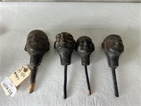 Chinese Style Wood Puppet Heads on Sticks