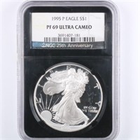 1995-P Proof Silver Eagle NGC PF69 UC