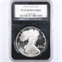 1992-S Proof Silver Eagle NGC PF69 UC