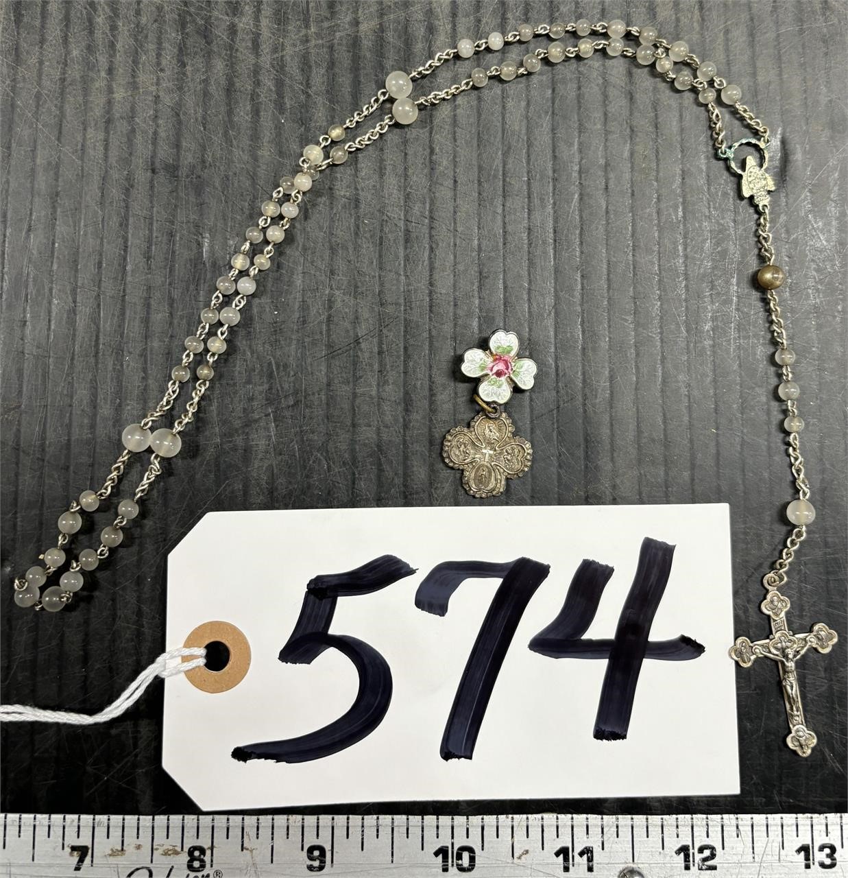 Sterling Silver Rosary & Religious Pin