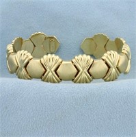 Italian Made Designer Cuff Bracelet in 14K Yellow