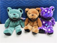 (3) GRATEFUL DEAD 15" Plush Teddy Bears $$