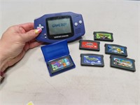 Blue GAMEBOY ADVANCE Video Game w/ 6 Games