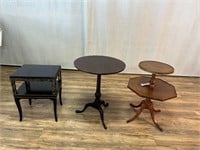 3pc Assorted Side Tables: Round, 2 Tier etc