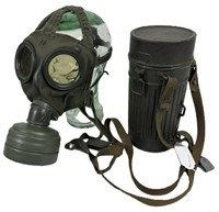 German WWII Gas Mask & Cylinder