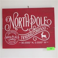WOODEN NORTH POLE SIGN 18 x 14
