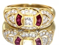 18kt Gold 1.80 ct Natural Ruby & Diamond Ring